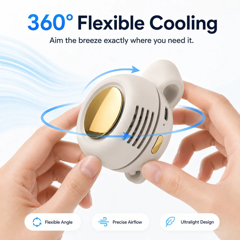 Wearable cooling fan for daily heat