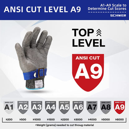 🧤 Stainless Steel Mesh Glove – Highest A9 cut level – Perfect for butchers & chefs🥩 – no more knife accidents! 🔪🚫
