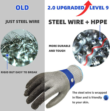 🧤 Stainless Steel Mesh Glove – Highest A9 cut level – Perfect for butchers & chefs🥩 – no more knife accidents! 🔪🚫