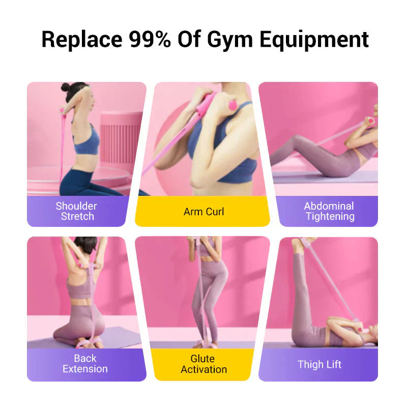 ✨ Multifunction 4-Tube Tension Rope | Portable Full-Body Workout Resistance Band for Fast Fat Burn 🏋️‍♀️