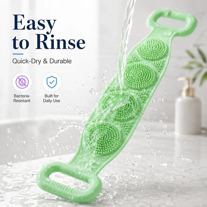 Double-Sided Silicone Back Scrubber – Long Exfoliating Bath Brush🛁