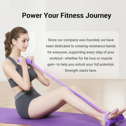 ✨ Multifunction 4-Tube Tension Rope | Portable Full-Body Workout Resistance Band for Fast Fat Burn 🏋️‍♀️