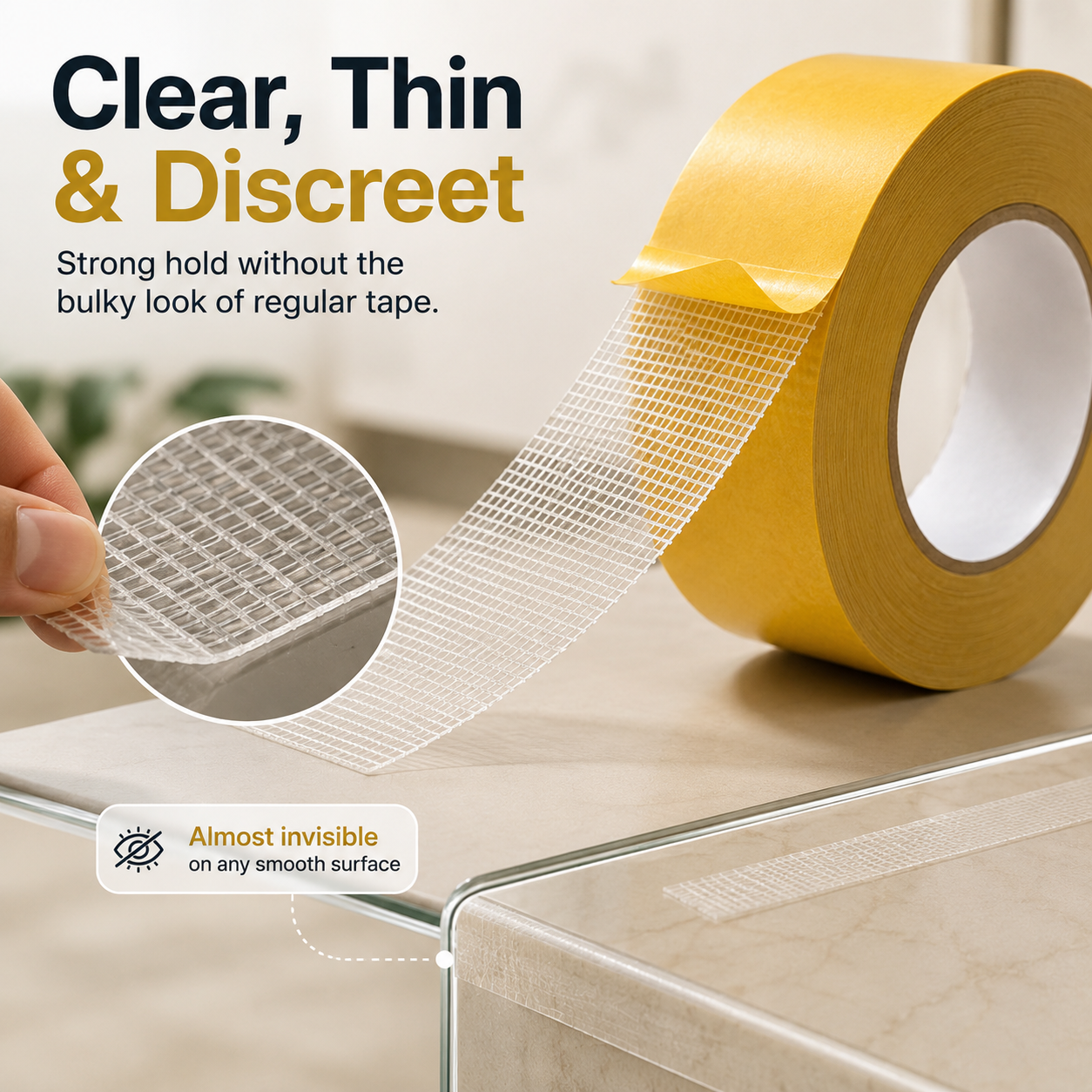Heavy Duty Mesh Double Sided Tape | No Drill Damage-Free DIY