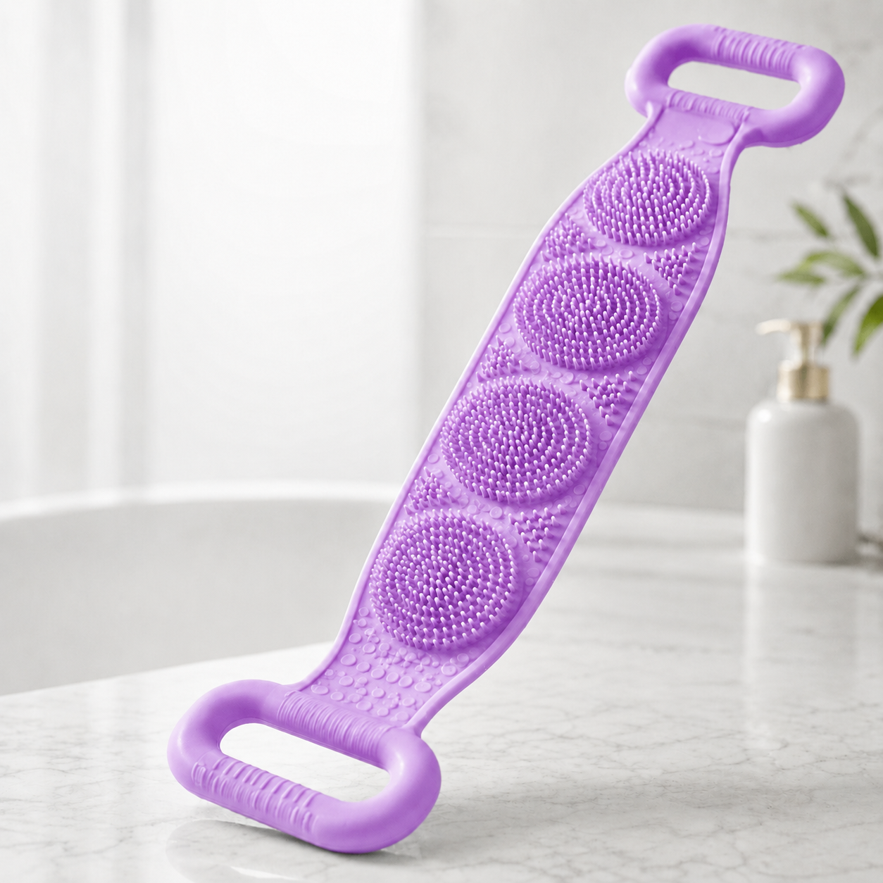 Double-Sided Silicone Back Scrubber – Long Exfoliating Bath Brush🛁