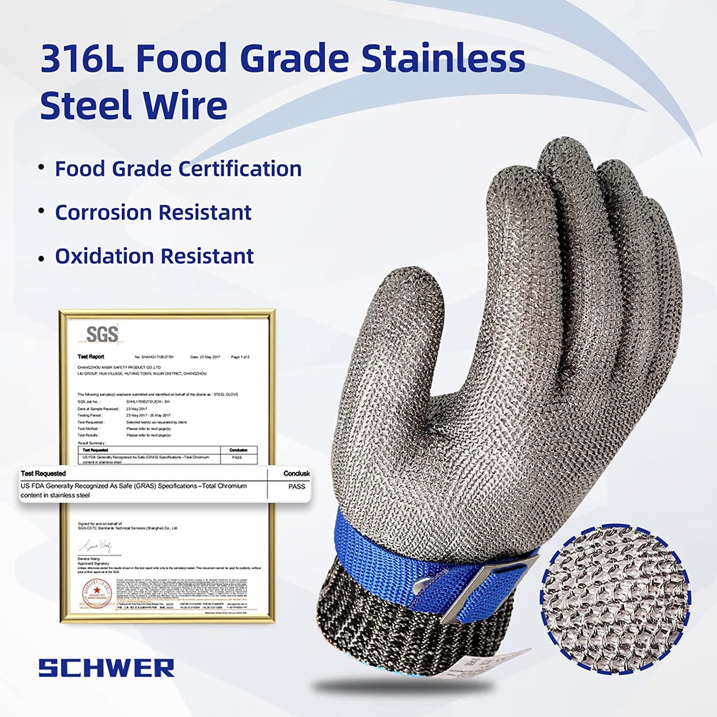 🧤 Stainless Steel Mesh Glove – Highest A9 cut level – Perfect for butchers & chefs🥩 – no more knife accidents! 🔪🚫