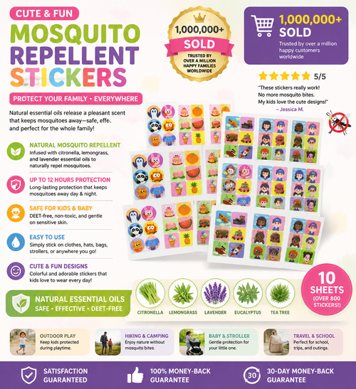 180-Count Mosquito Repellent Stickers for Kids